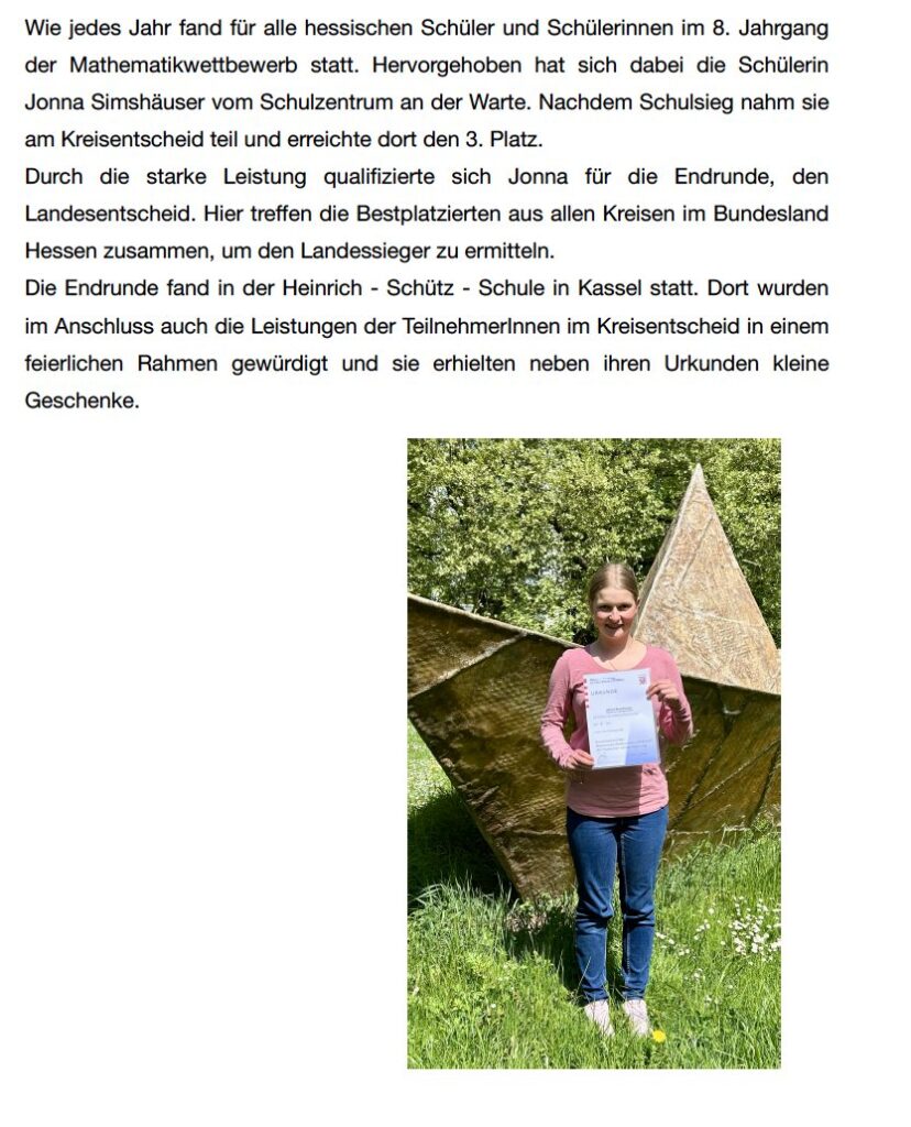2025 05 13 Starke Leistungen im Mathematikwettbewerb