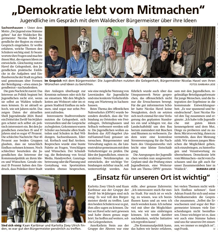 2025 10 28 WLZ Demokratie lebt vom Mitmachen